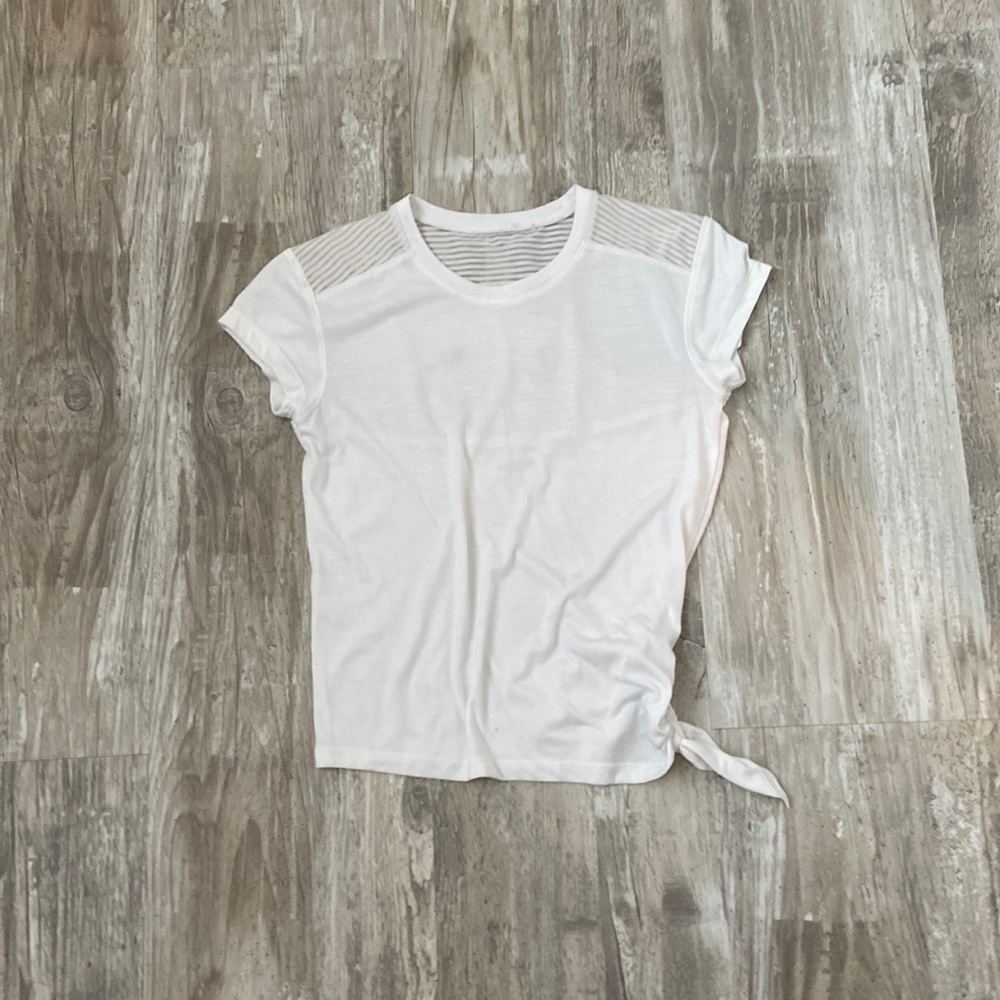 White shirt with striped back